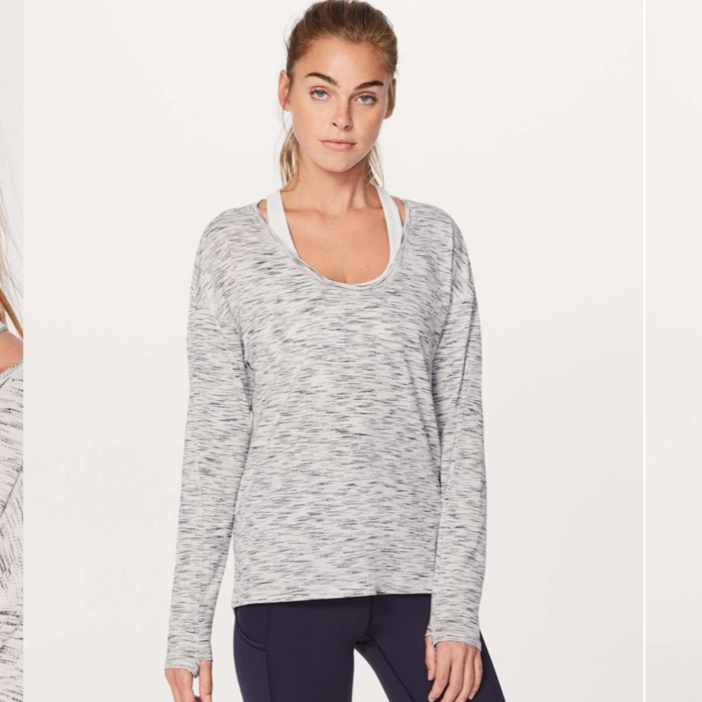 Lululemon Meant To Move Long Sleeve Tiger Space Dye Black White
